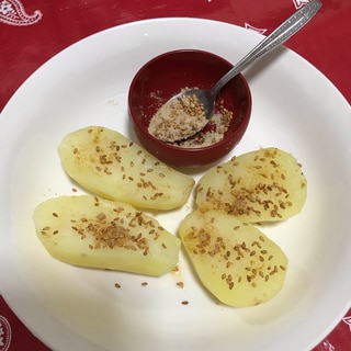 レンジで蒸しメークイン(ポテチの和風だし味)